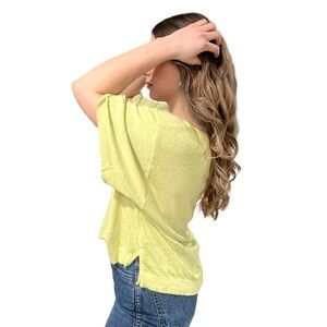 Free People  | Neon Pastel Yellow T-Shirt | XS Rave Festival Edgy Playful Hippie